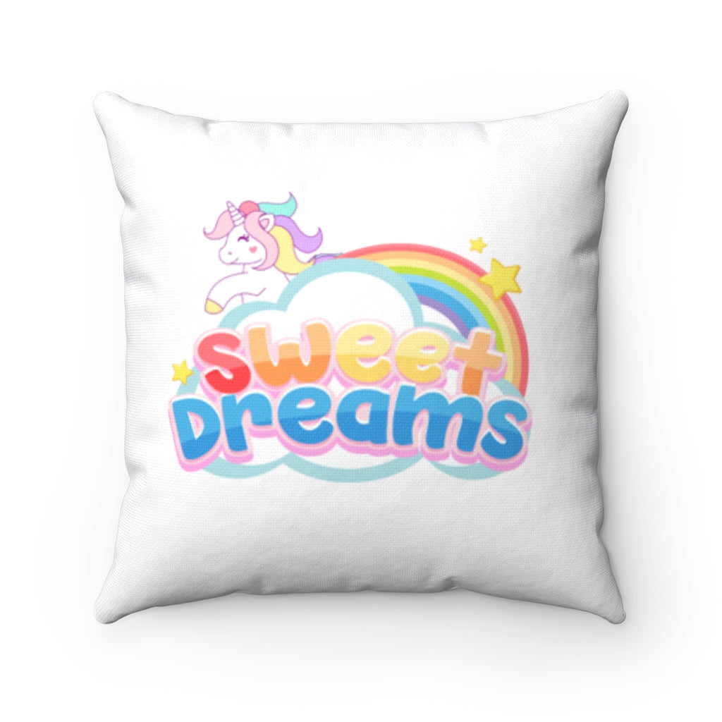 Sweet Unicorn Dreams Pillow - White