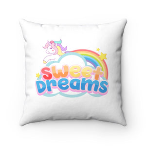Sweet Unicorn Dreams Pillow - White